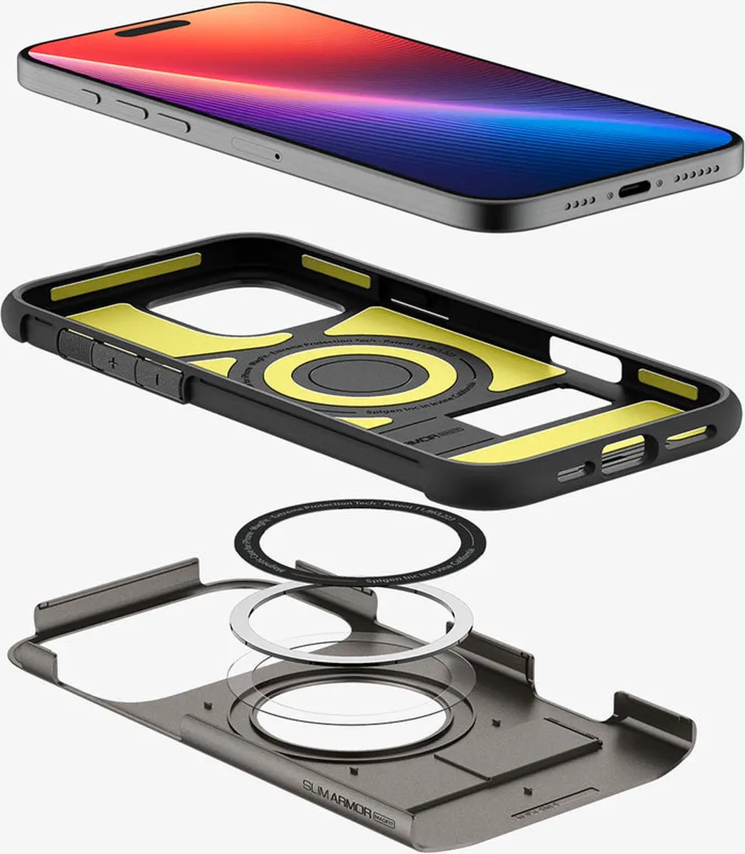 Spigen Slim Armor MagFit iPhone 16 Pro Max Hoes - Grijs - ACS08033 - afbeelding 6 van 6