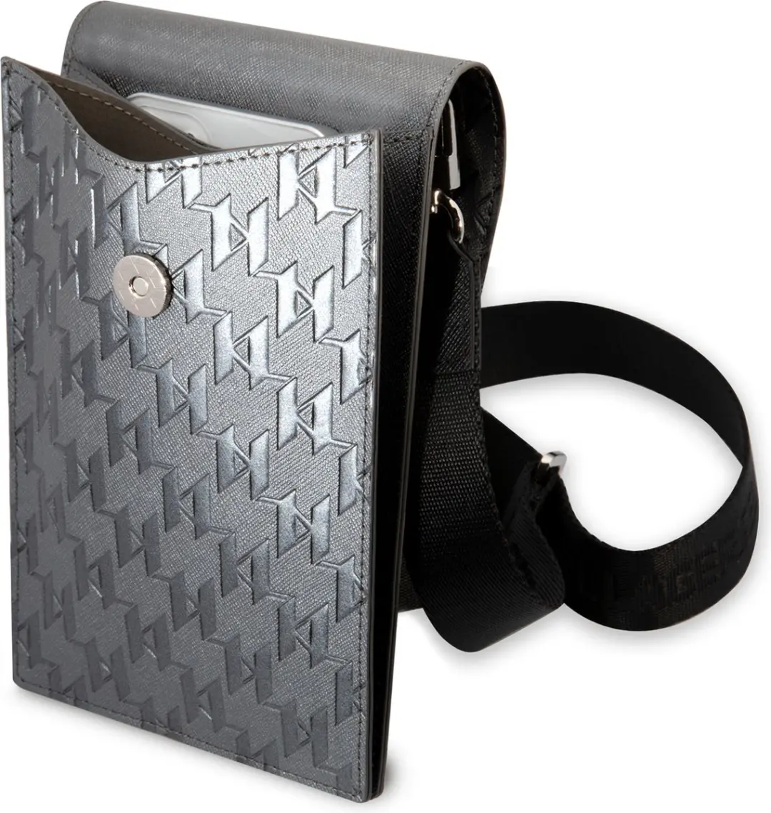 Karl Lagerfeld Universal Telefoonhoesje - Monogram - Zilver - afbeelding 6 van 6