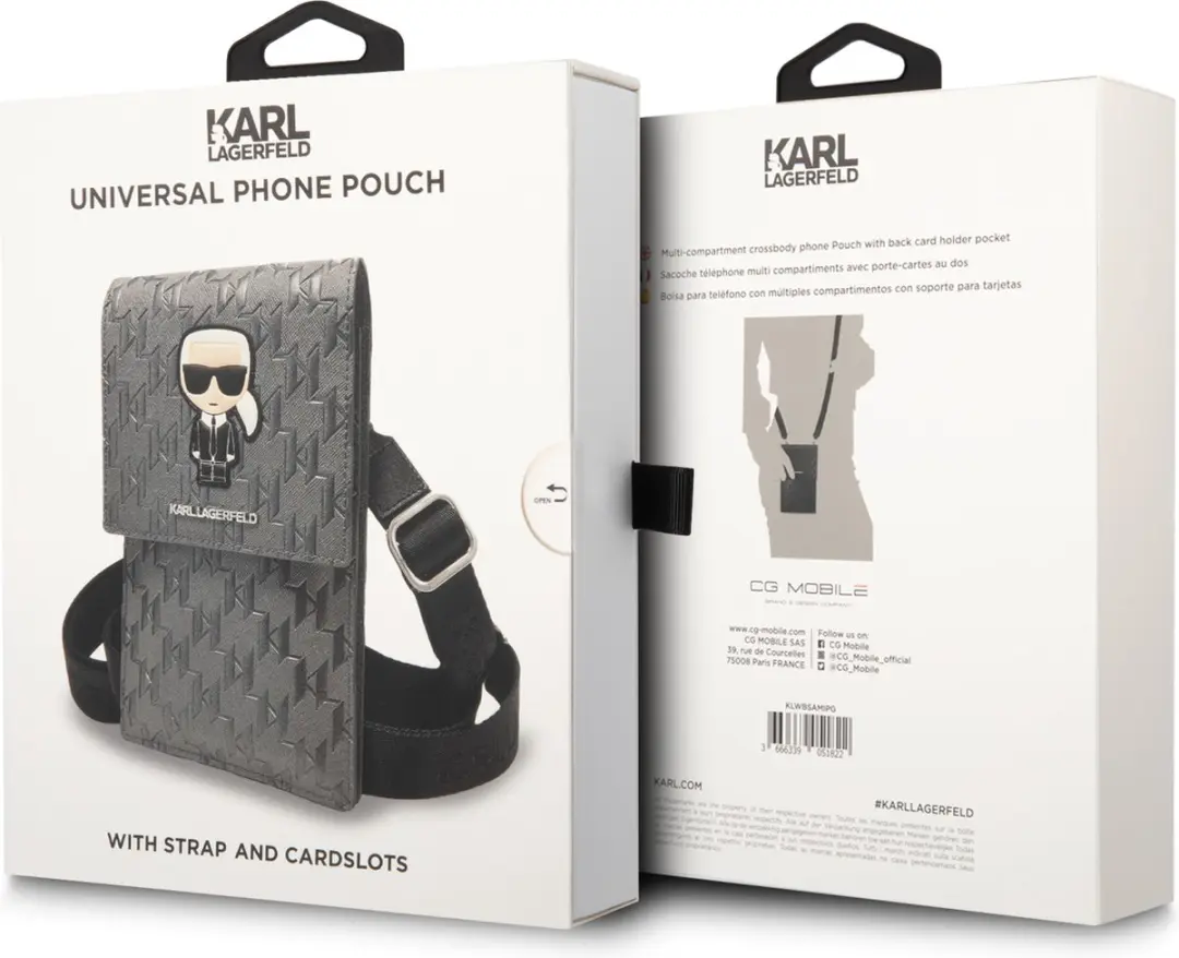 Karl Lagerfeld Universal Telefoonhoesje - Monogram - Zilver