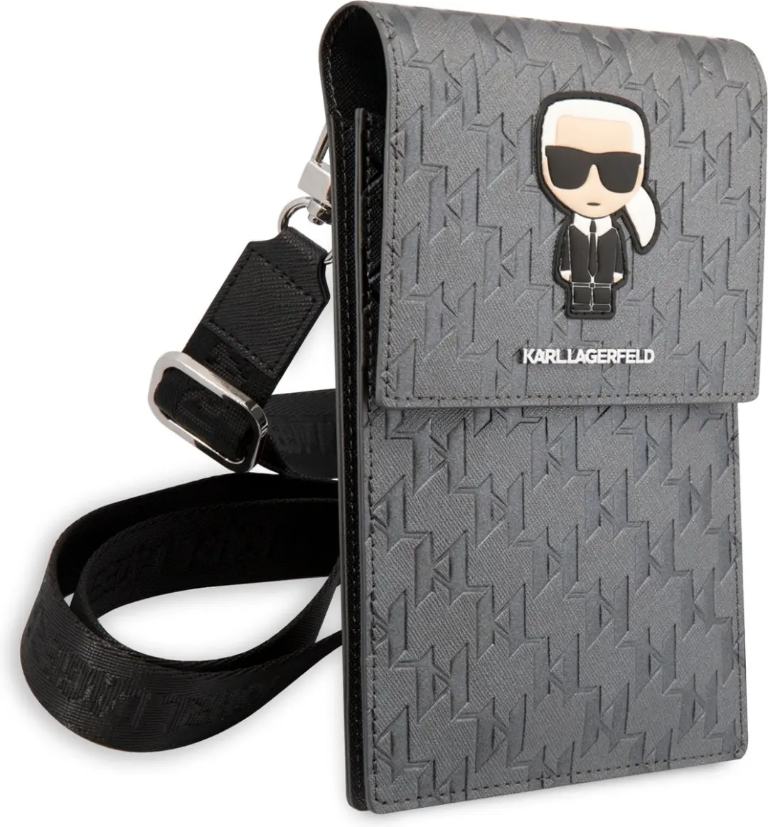 Karl Lagerfeld Universal Telefoonhoesje - Monogram - Zilver