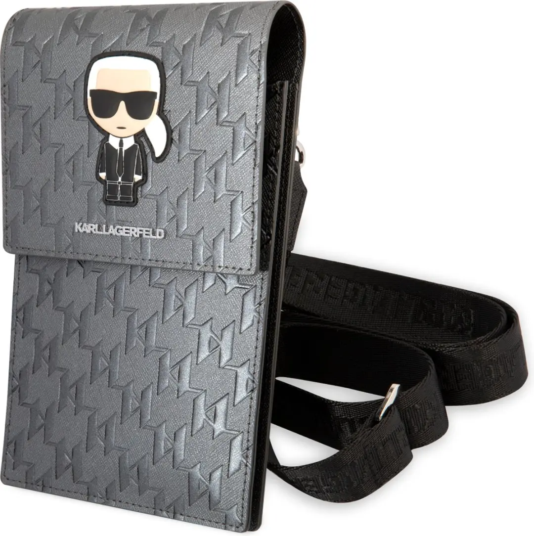 Karl Lagerfeld Universal Telefoonhoesje - Monogram - Zilver