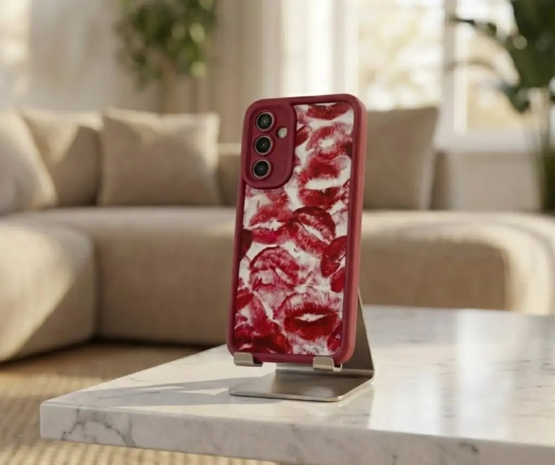 NUVEX Bordeaux Rood Telefoonhoesje Samsung Galaxy A16 - Lippenprint