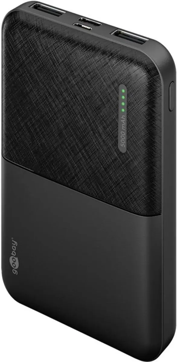 Goobay 64961 Powerbank 5000mAh - 1x USB-A/USB-C - Zwart