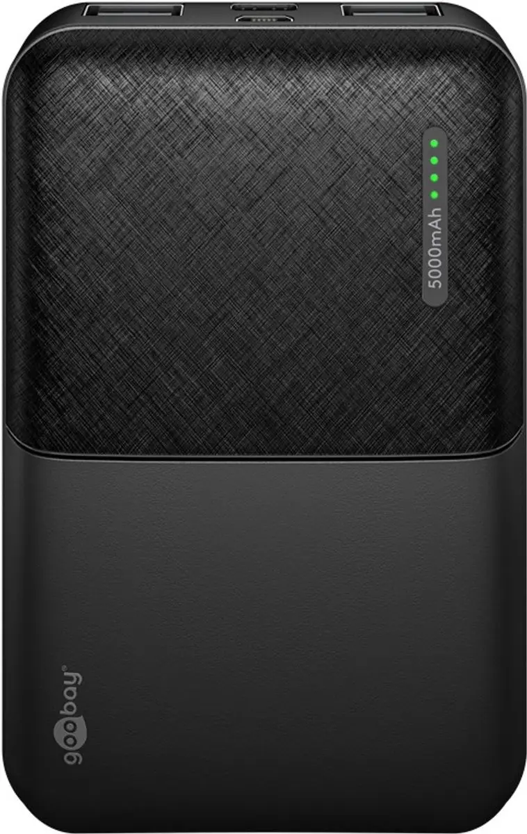 Goobay 64961 Powerbank 5000mAh - 1x USB-A/USB-C - Zwart