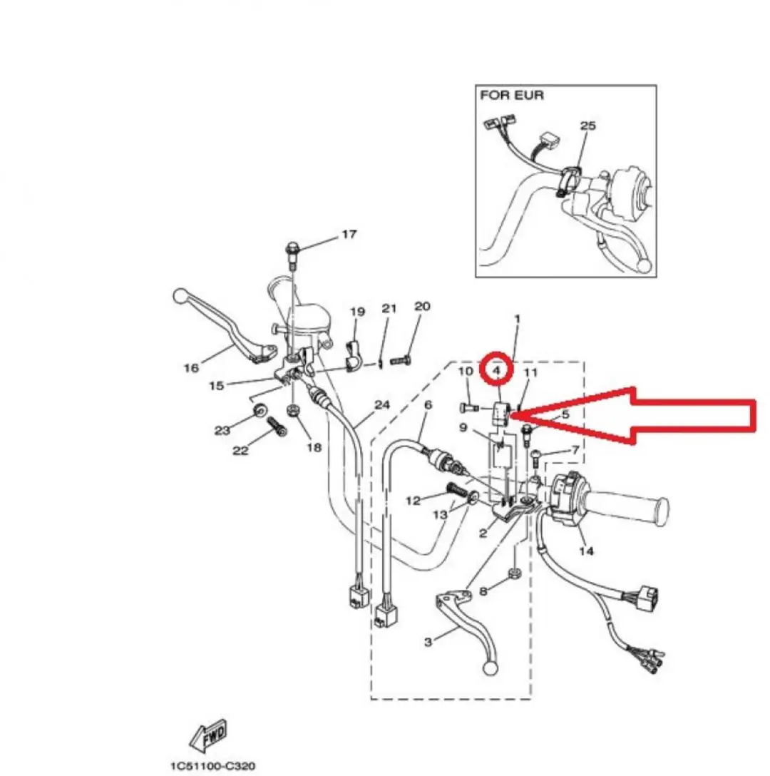 Yamaha 125 Breeze Came Vergrendeling Parkeerrem