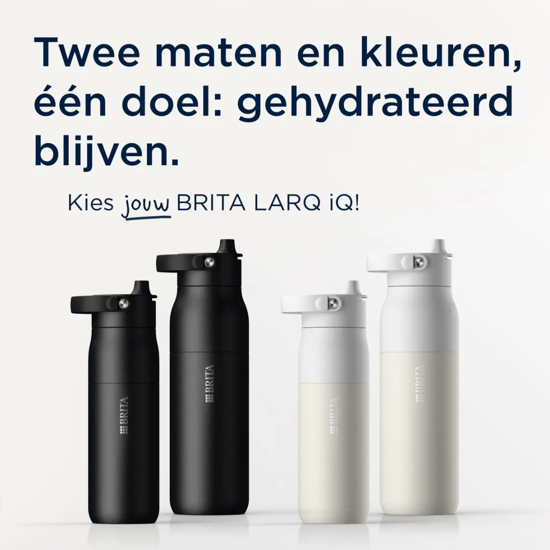 BRITA LARQ iQ Waterfilterfles 680ml - Zwart