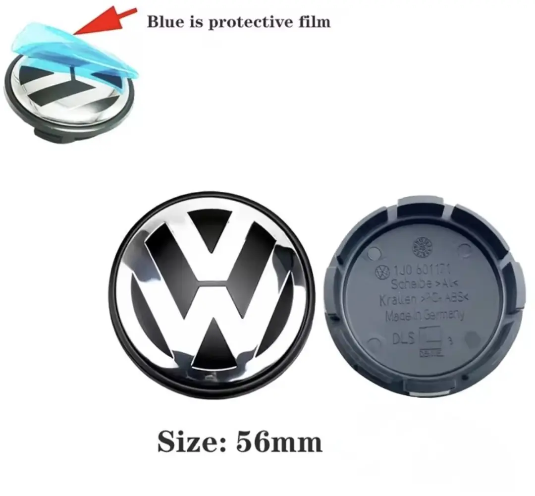 Volkswagen Wieldoppen 56mm - Set van 4 - Zwart
