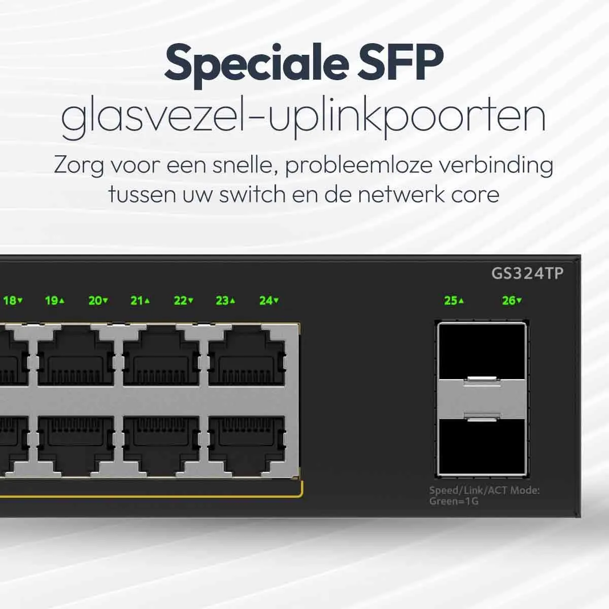 Netgear GS324TP Smart Managed Switch 24x PoE+ Gigabit - Zwart