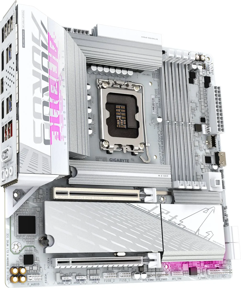 Gigabyte B860M AORUS ELITE WIFI6E ICE Moederbord - Micro-ATX