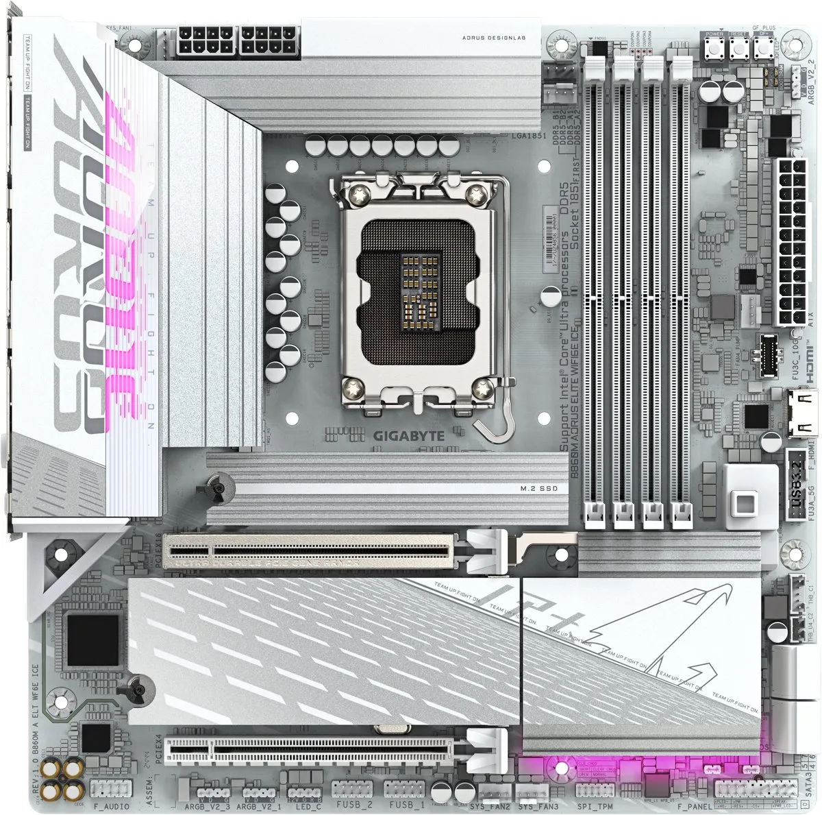 Gigabyte B860M AORUS ELITE WIFI6E ICE Moederbord - Micro-ATX
