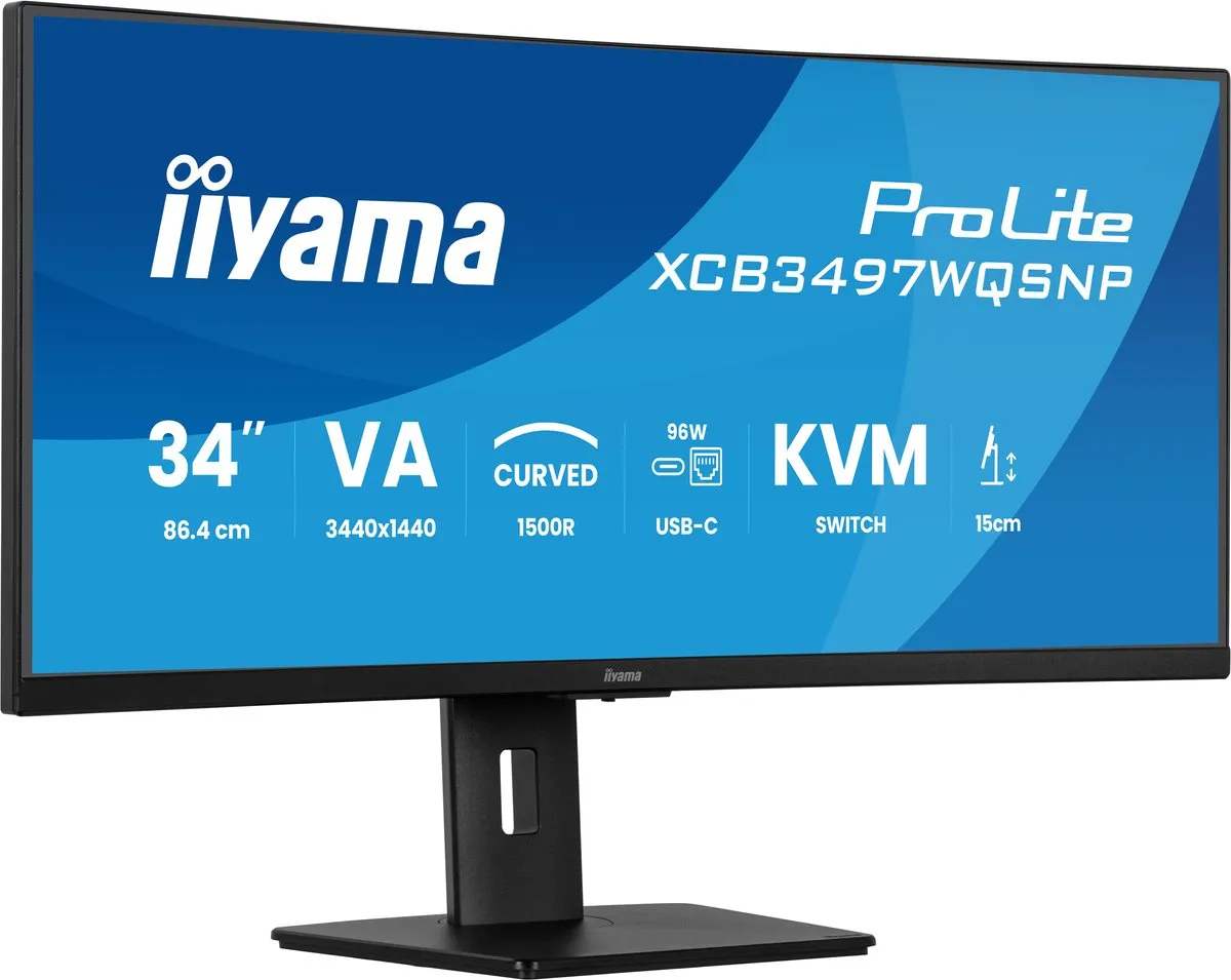 iiyama ProLite XCB3497WQSNP-B1 Curved Monitor 34" - WQHD - USB-C Dock