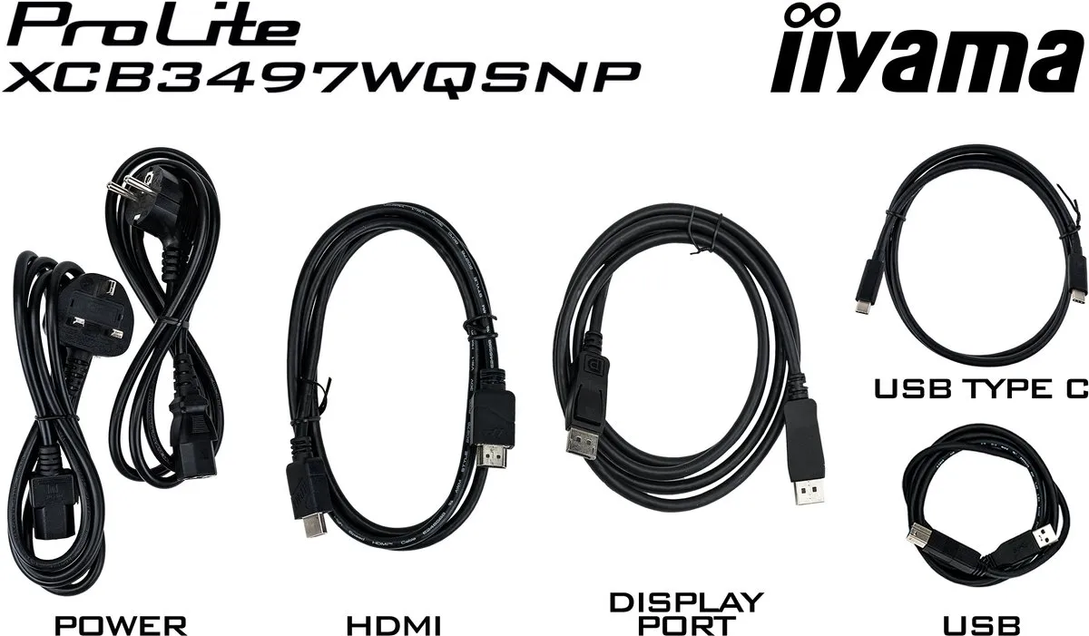 iiyama ProLite XCB3497WQSNP-B1 Curved Monitor 34" - WQHD - USB-C Dock