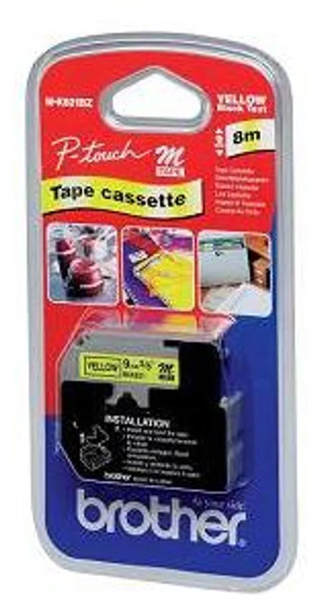 Brother M-K621 Labeltape Geel/Zwart 9mm 8m