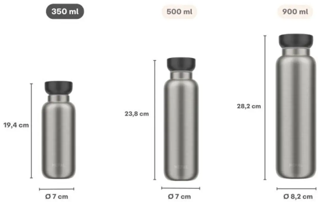 Mepal Thermofles Ellipse - 350 ml - Isoleerfles - Lekdicht - Nordic black