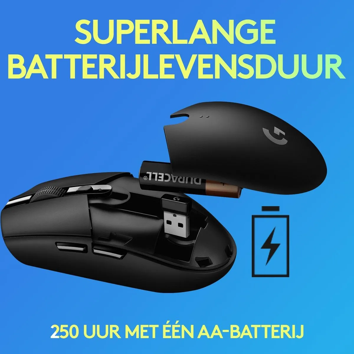 Logitech G G305 HERO LIGHTSPEED Draadloze Gaming Muis - Blauw