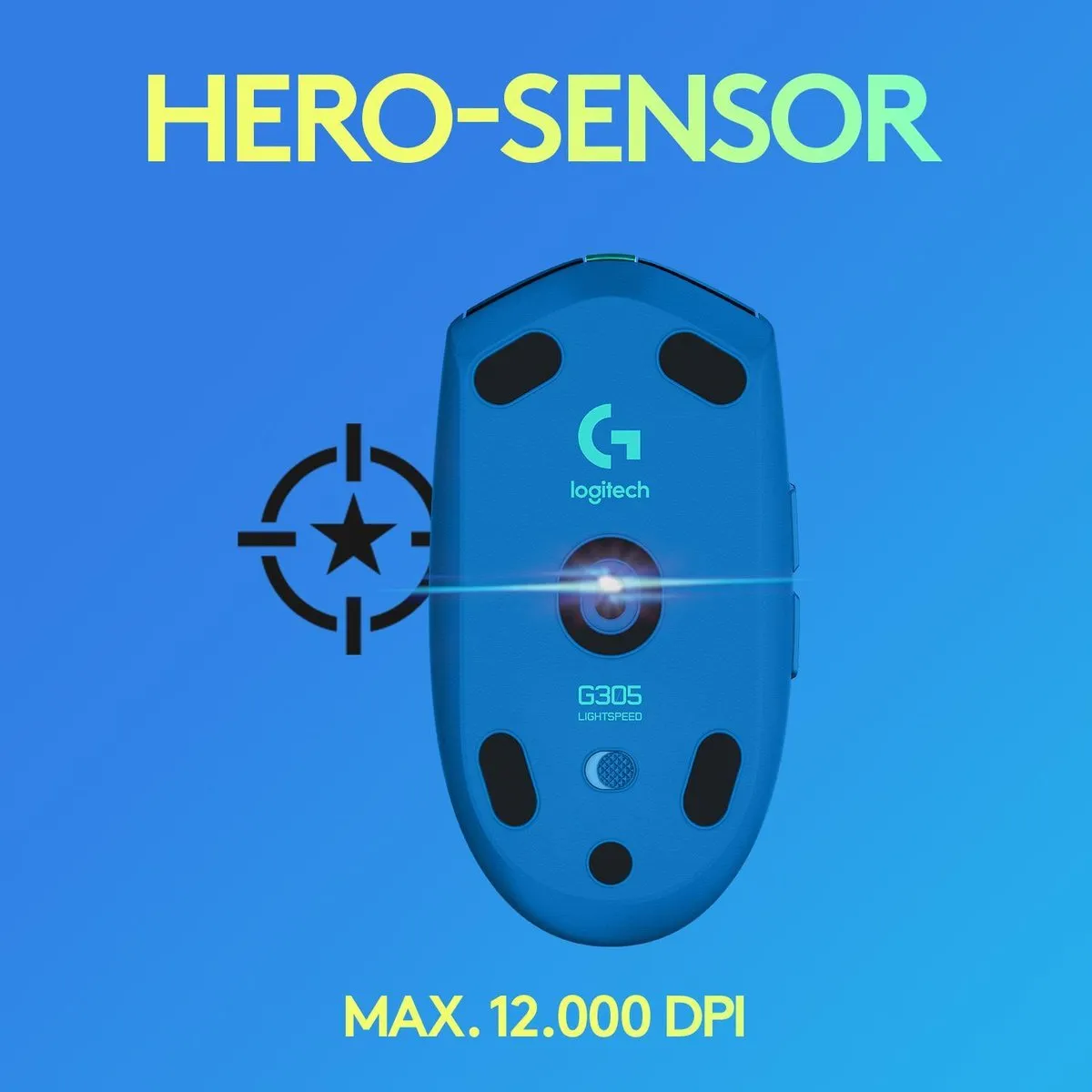Logitech G G305 HERO LIGHTSPEED Draadloze Gaming Muis - Blauw