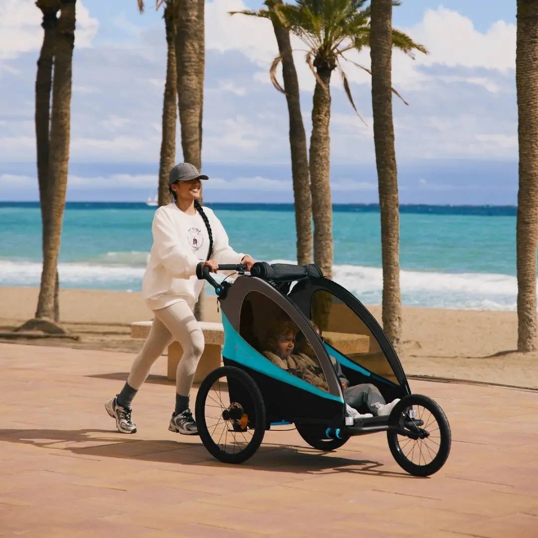 KinderKraft NAVA 3-in-1 Fietskar Wandelwagen - Oranje