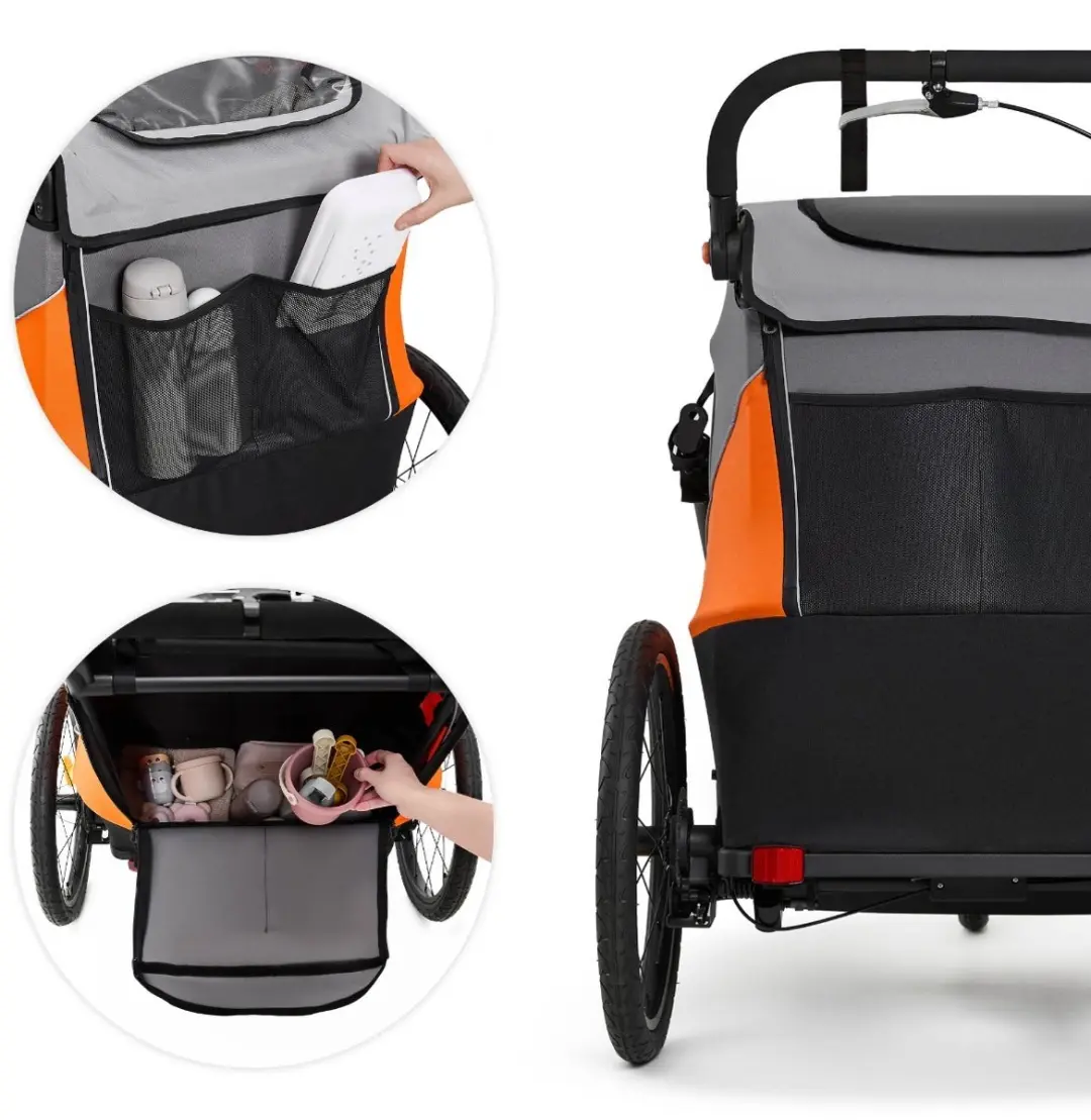 KinderKraft NAVA 3-in-1 Fietskar Wandelwagen - Oranje