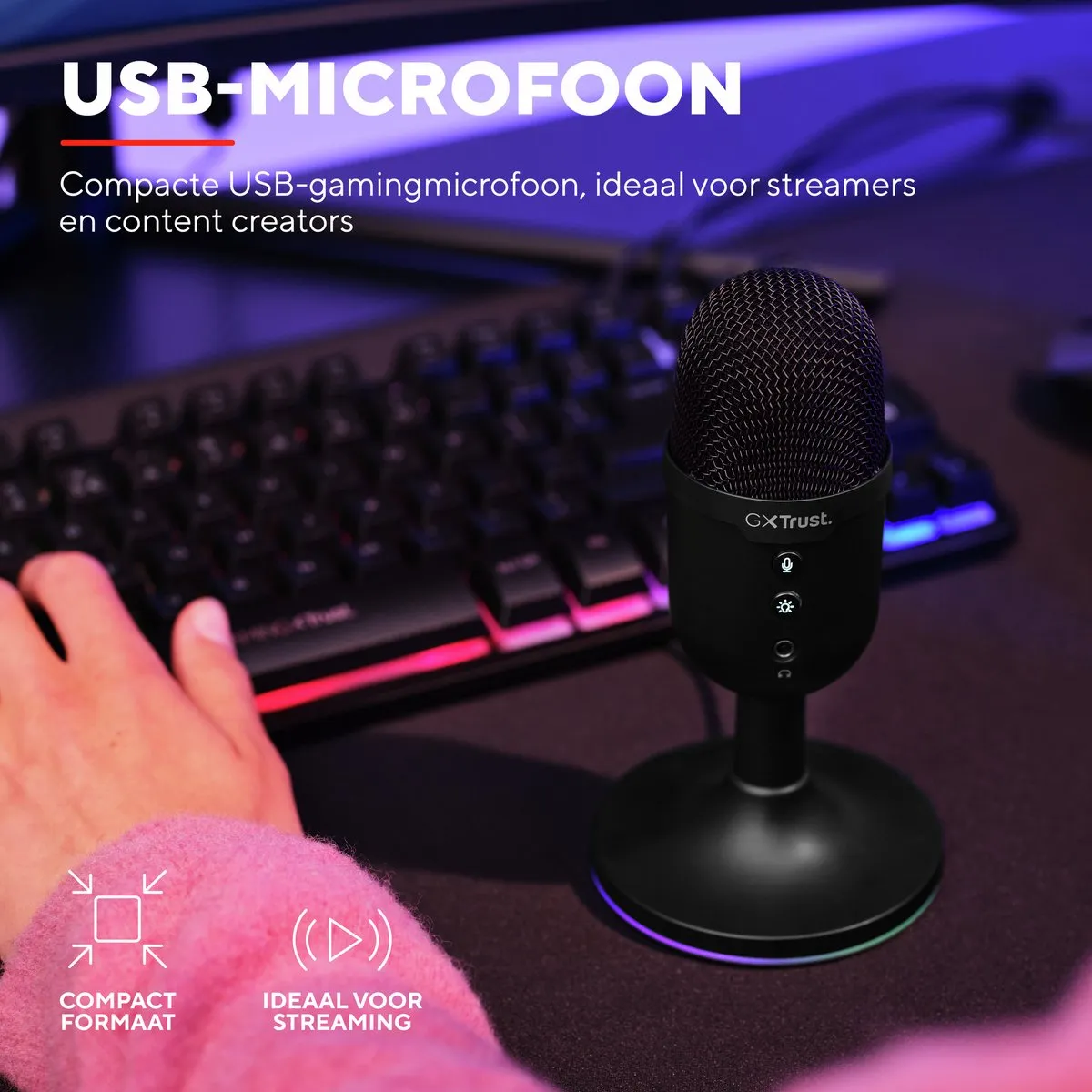 Trust GXT 234 Yunix USB Microfoon - RGB - Zwart