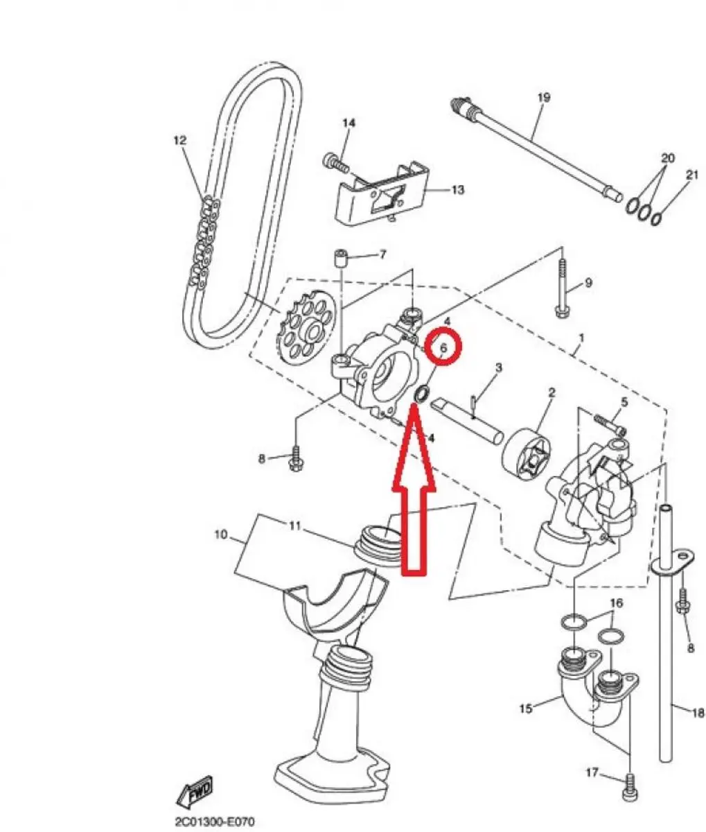 Yamaha FJR 1300 2020 Axe Pomp Olie