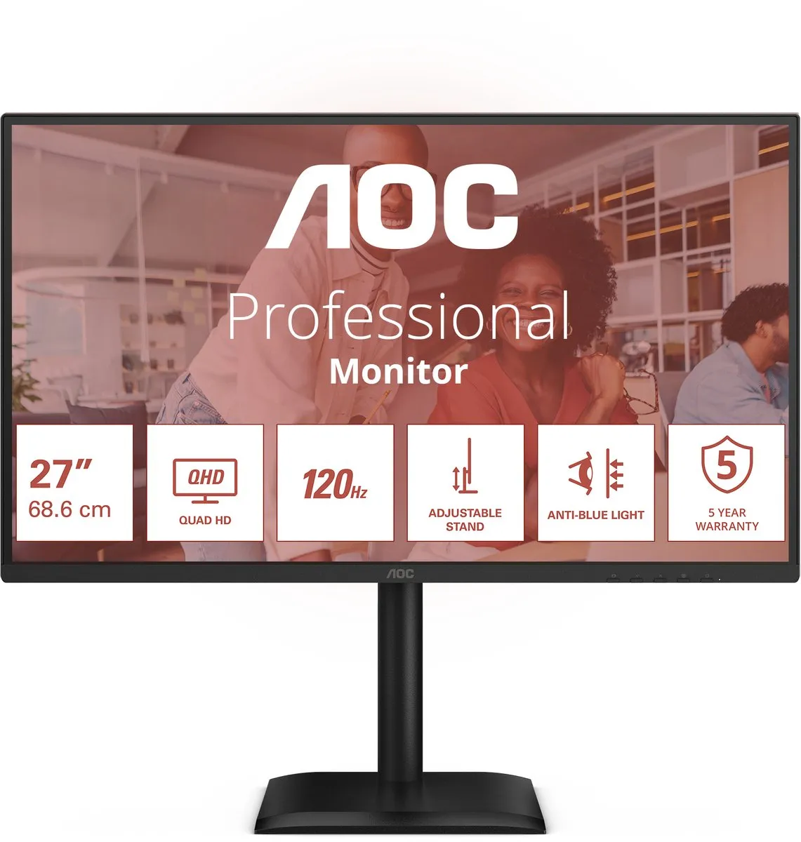 AOC E4 Q27E4CV Monitor 27" QHD - Zwart