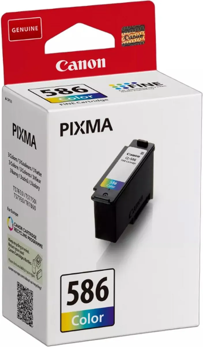 Canon CL-586 Inktcartridge - 180 Afdrukken - 9.9ml - Kleur