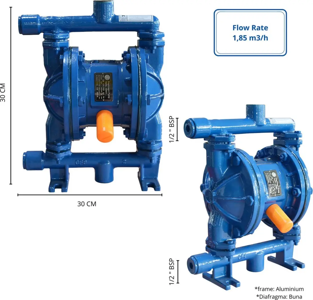 TETRA Tools TDPK-15 AL/B Pneumatische Membraanpomp - Blauw