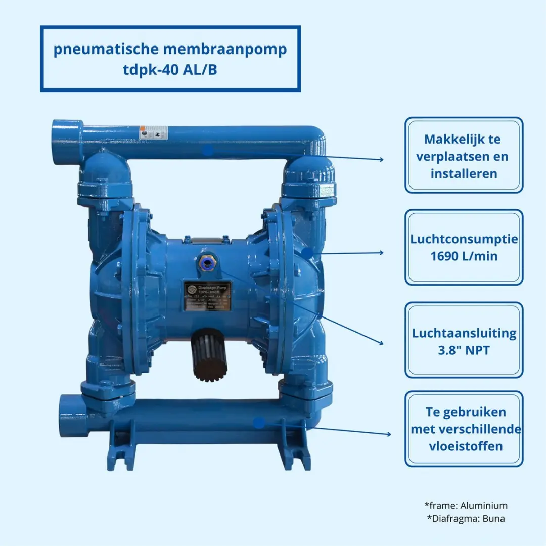 TETRA TDPK-40 AL/B Pneumatische Membraanpomp - Blauw