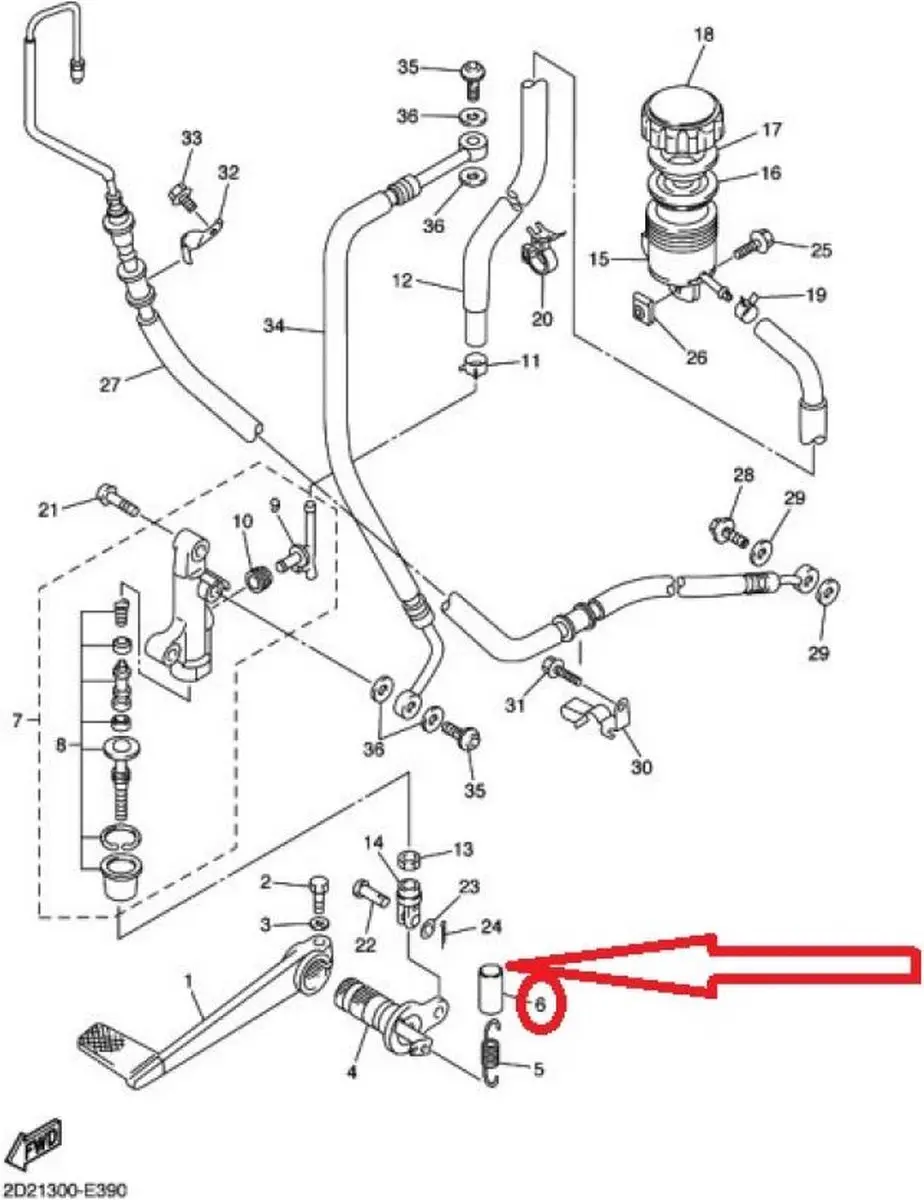 Yamaha YZF-R 750 90446-17346 Beschermveer - Geel