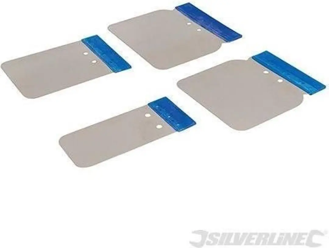 Silverline Plamuurmessen 4-delig - 4 Maten - Roestvrij Staal