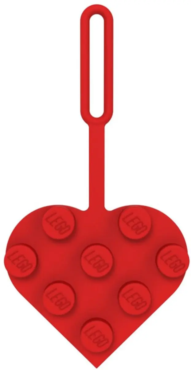 LEGO 3x3 Hart Bag Tag - Rood