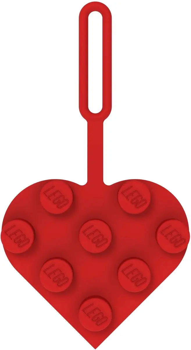 LEGO 3x3 Hart Bag Tag - Rood