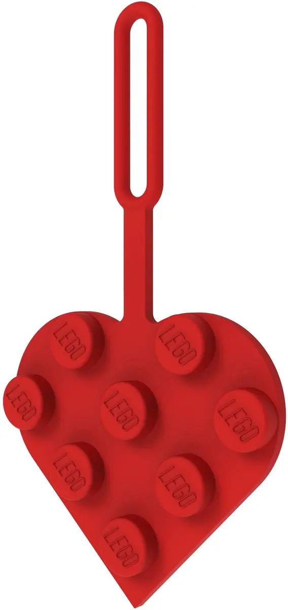 LEGO 3x3 Hart Bag Tag - Rood