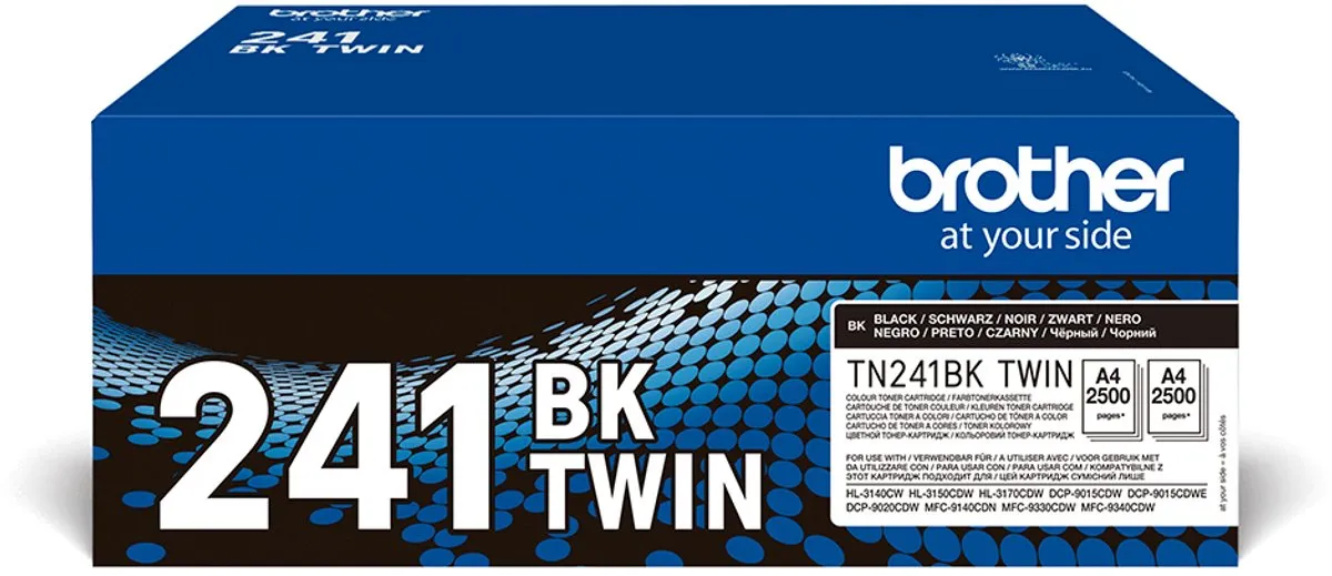 Brother TN-241BKTWIN Tonercartridge - 2500 Pagina's - 2 Stuks