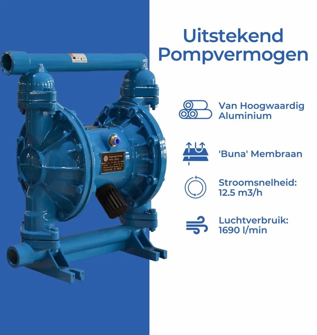 TETRA TDPK-40 Pneumatische Membraanpomp - Roestvrijstaal