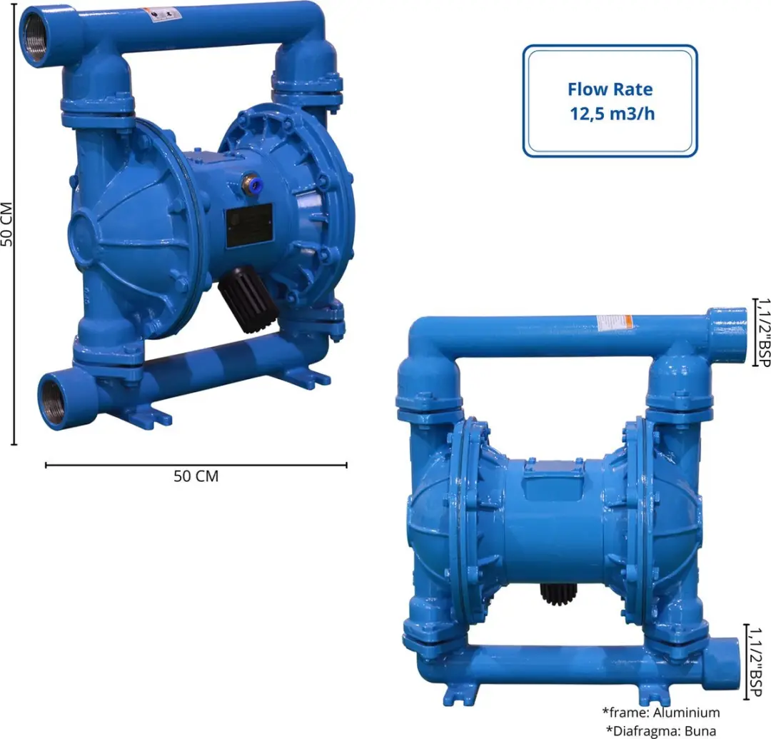 TETRA TDPK-40 Pneumatische Membraanpomp - Roestvrijstaal
