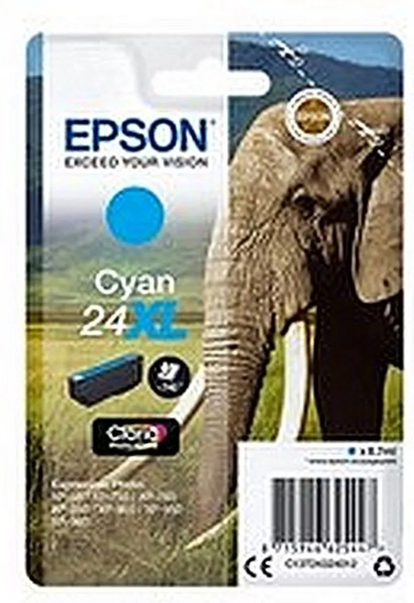 Epson 24XL C13T24324010 Cyaan Inktcartridge - 8.7ml
