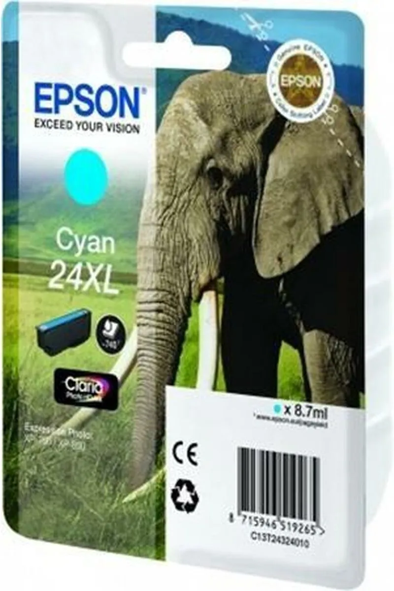 Epson 24XL C13T24324010 Cyaan Inktcartridge