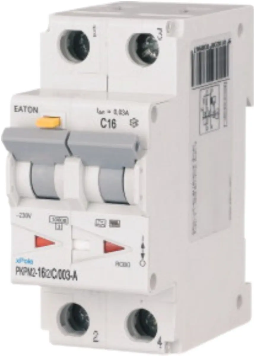 Eaton FI-/LS-schakelaarcombinatie 16A 30mA 2P C/A 108111