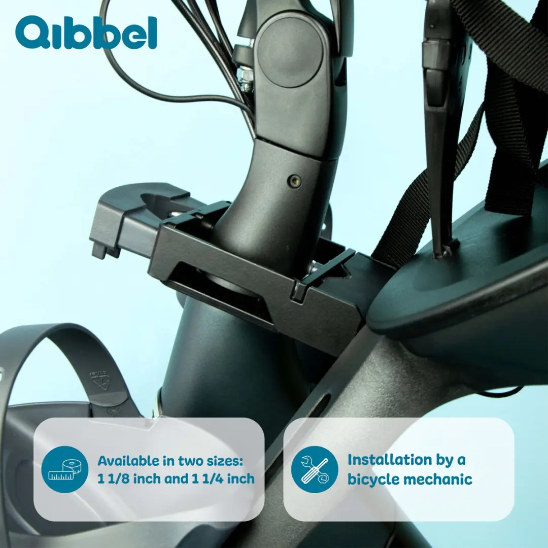Qibbel Stuurpenadapter 1 1/8" - Ahead/Geïntegreerde Kabels - Zwart