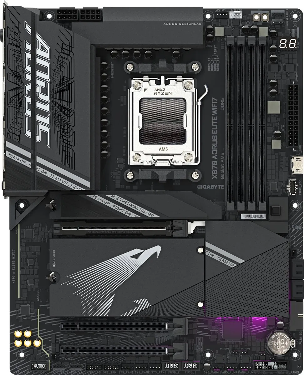 Gigabyte X870 Aorus Elite WiFi7 Moederbord - ATX - AM5 - X870 - afbeelding 6 van 6