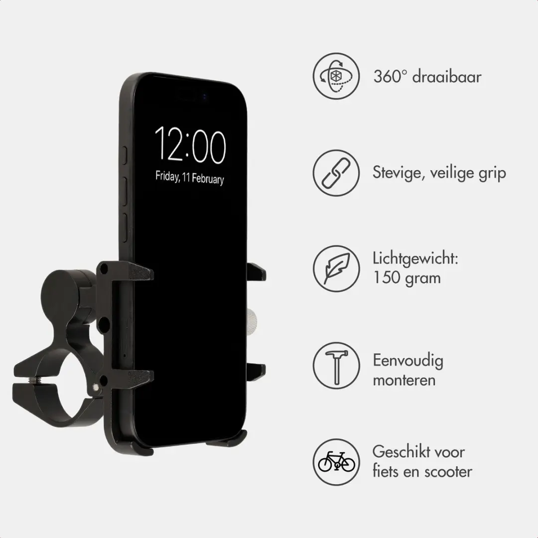 Imoshion SH00094577 Telefoonhouder Fiets - 360° Draaibaar - Zwart