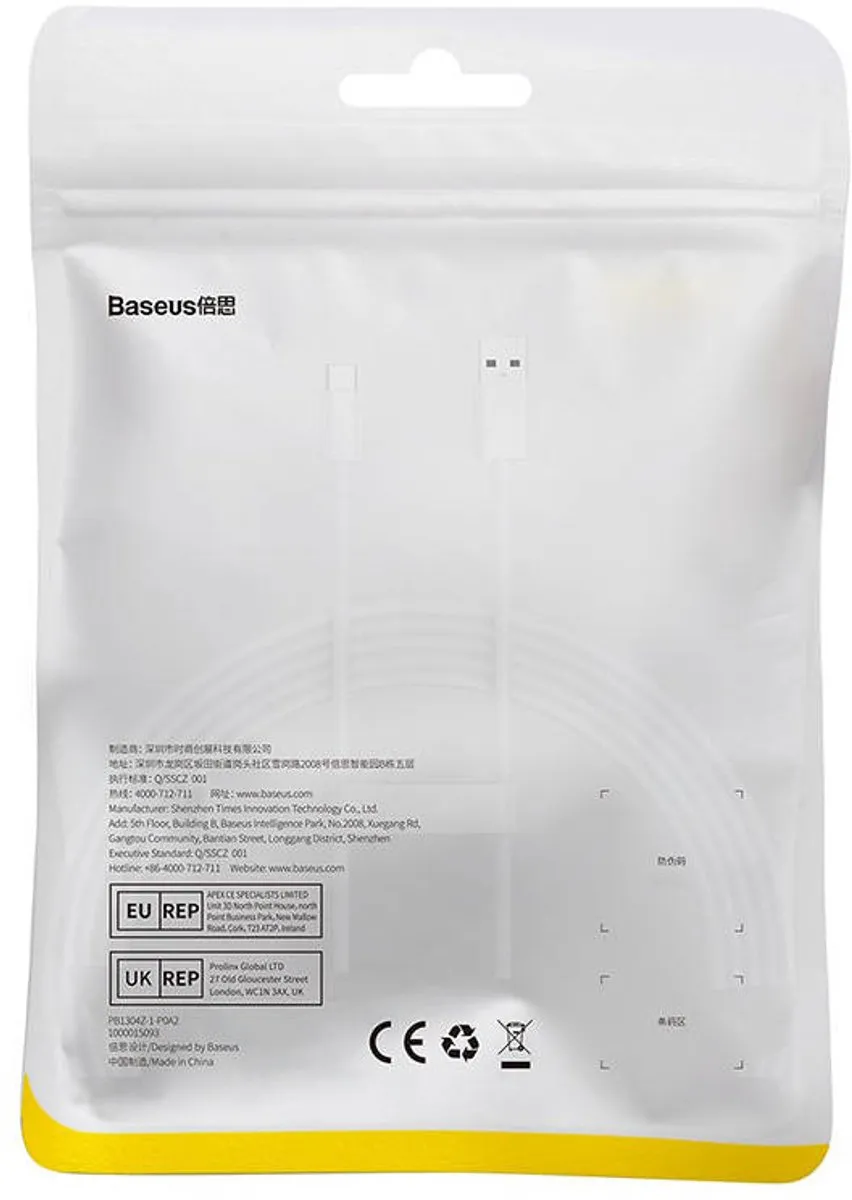 Baseus USB-C Kabel 100W 2m - Transparant