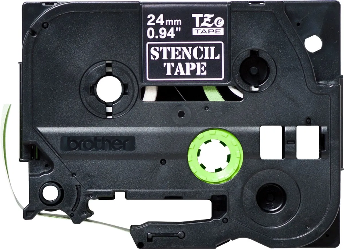 Brother STe-151 Labeltape Sjabloon - Transparant/Wit 24mm 3m