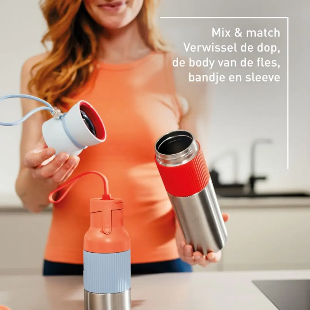 Tefal beYou Drinkfles Flip 0,7L - Oranje
