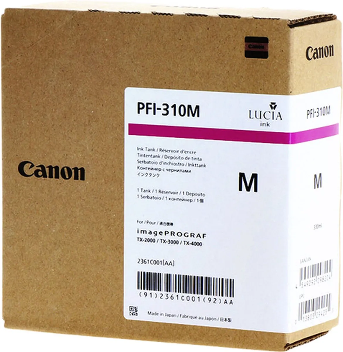 Canon PFI-310M Inktcartridge Magenta 330ml