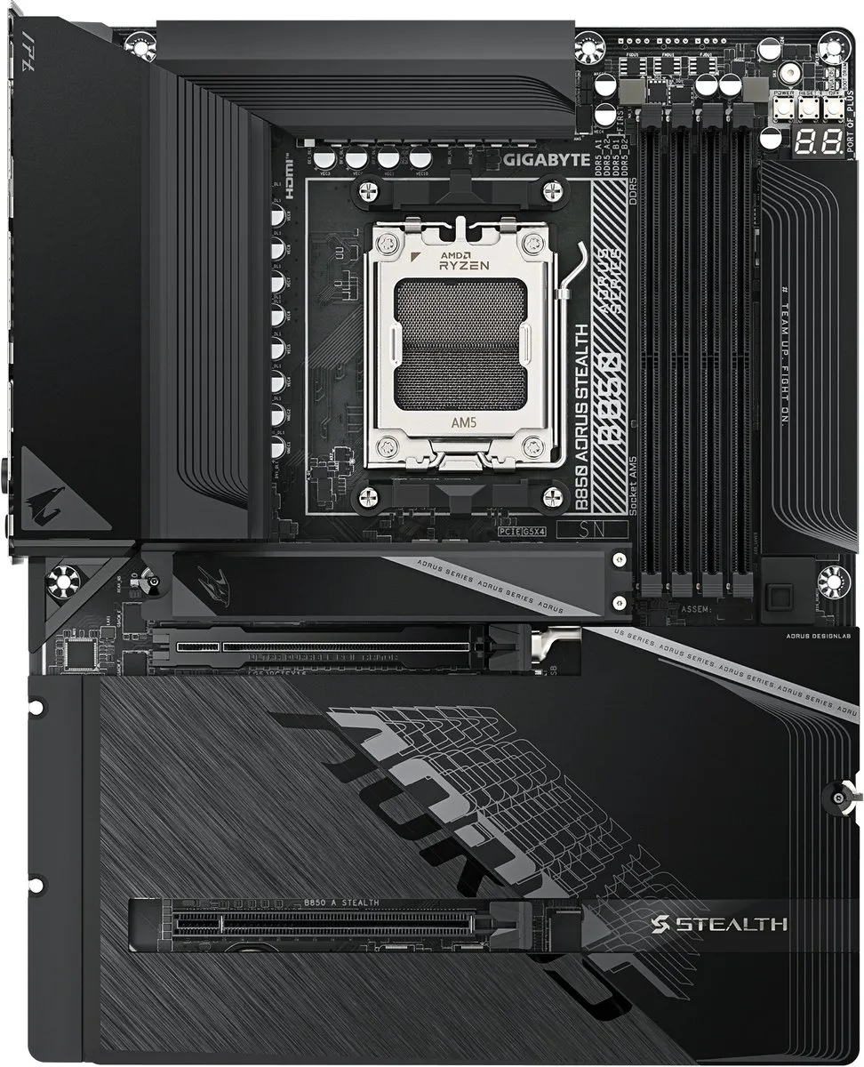 Gigabyte B850 AORUS STEALTH - AM5 ATX Moederbord - Wi‑Fi 7 - 5GbE - afbeelding 6 van 6