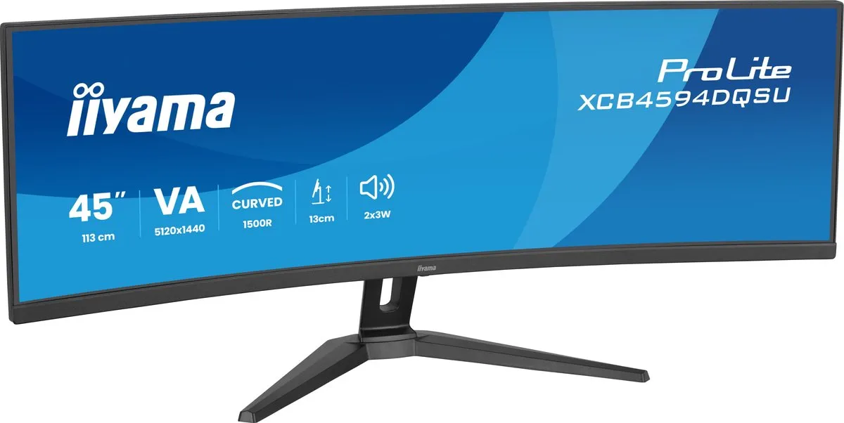 iiyama ProLite XCB4594DQSU-B1 Curved Monitor 45" - DQHD - USB-Hub 4x - afbeelding 6 van 6