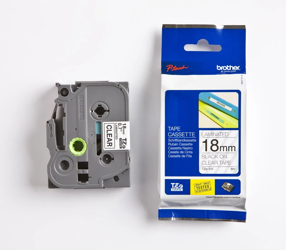 Brother TZE141 Tape 18mm - 8m - Zwart op transparant