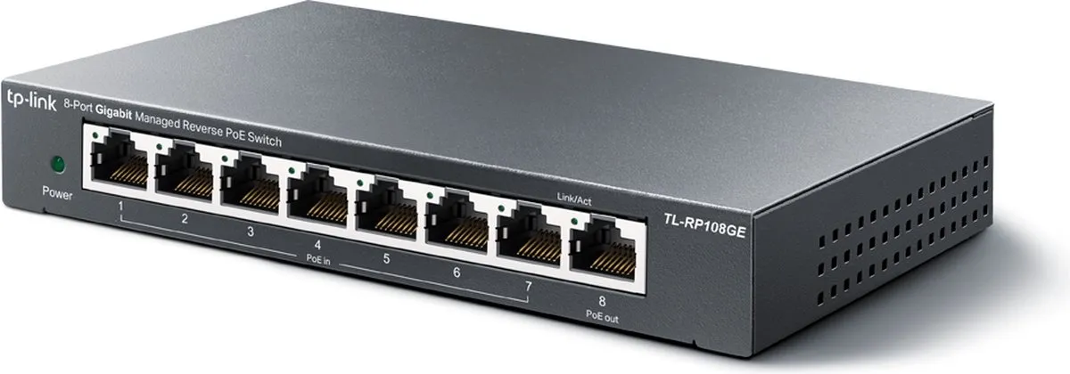TP-Link TL-RP108GE 8-Poort Netwerk Switch - PoE - Zwart